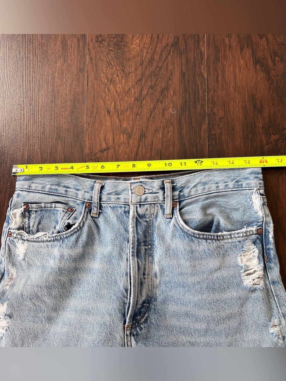 AGOLDE 90’s Crop Distressed Jeans Light Wash High Rise 28 - Picture 14 of 16